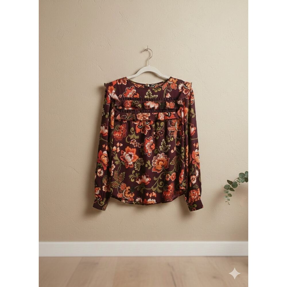 LOFT Floral Long Sleeve Blouse